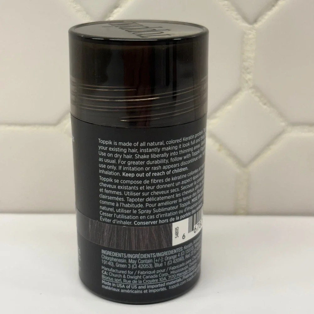 Toppik Hair Building Fibers Unisex 12g Black Keratin Thickening Treatment